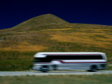 Panned View of a Bus on Interstate 15