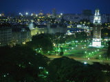 View of Buenos Aires and the Tower of the Englishmen at Night