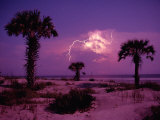 Lightning Illuminates the Purple Sky over Cumberland Island National Seashore