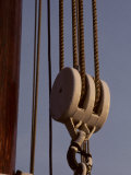 Giant Nautical Pulleys Help Leverage Heavy Sails on a Sailing Ship