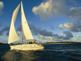 Sailboat Cruising off the Coast of the British Virgin Islands