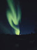 The Aurora Borealis in the Northern Night Sky