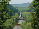 Train Crosses Trestle Bridge over the Tye River Near the James River