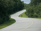 A Cyclist on a Scenic Drive in Gatineau Park