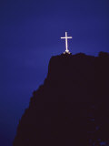 A Large Cross Situated on a Rocky Headland