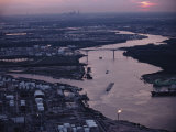 Aerial View of Houston Taken at Twilight