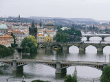 View down the Vltava River Through Prague