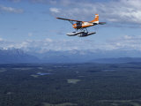 A Cessna Plane Flies over Backcountry Air Lanes Near the Alaska Range