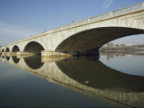 Graceful Arches of the Arlington Memorial Bridge Reflected in the Potomac River