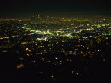 Night View of Los Angeles City Lights Seen from Griffith Observatory