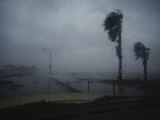 View from a Vehicle of Hurricane Allen Striking Corpus Christi