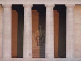 A View of Lincolns Statue Behind Columns at the Lincoln Memorial