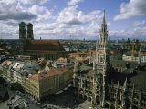 An Aerial View of the Town Hall and the Marienplatz in Munich