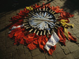 Kung Fu Swords with Colored Flags  Used at the Ta Gou Academy