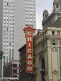 View of the Neo-Baroque Chicago Theatre