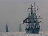 The United States Coast Guard Ship Eagle with Several Other Sailing Ships