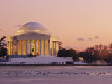 A Winter View of the Jefferson Memorial and the Tidal Basin at Twilight