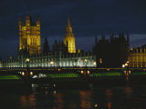 Night View of the Houses of Parliament and the London Bridge