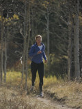 A Runner Takes an Autumn Jog Along Cache Creek