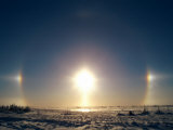Sundogs Shine Down over the Landscape of Ice and Snow in Churchill  Canada