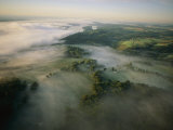 Fog Settles into the Hudson River Valley Near Saugerties