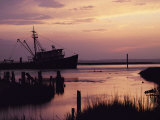 Fishing Boat Silhouetted at Twilight