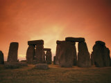 The Setting Sun Casts an Eerie Glow over Stonehenge