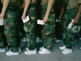 Marine Recruits Standing in Line