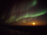 The Aurora Borealis Streaks Across the Twilight Sky