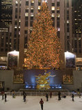 Rockefeller Center and the Famous Christmas Tree Rink and Decoration  New York City  New York