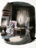 Illustration of Charles Dickens' "A Christmas Carol" Showing Scrooge and Marley's Ghost