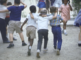 At the Desegregated Lusher School Three Boys Display Camaraderie Walking Through Playground