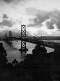 Atmospheric View of the San Francisco Oakland Bay Bridge Viewed from the Oakland Side at Dusk