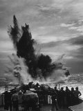 Depth Charge Exploding on Target Behind Coast Guard Cutter Patrolling For German U Boats