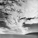 Cloud Covered Open Sky over Desert Landscape