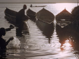 African Woman Bathing in Niger River Near Timbuktu