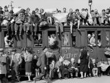 Civilians Packing Onto Overcrowded Train Leaving Postwar Berlin