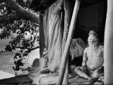 Hindu Holy Man Sitting in His Home