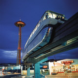 Monorail at Century 21  Seattle World's Fair Space Needle in Background