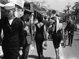 American Serviceman Admiring Two Female Pedestrians at the Cannes Film Festival