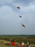 Children and Families Flying Kites in Nantucket  August 1974