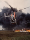 Firefighting Helicopter Dousing Flames