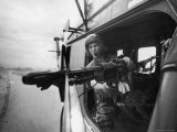 Crew Chief Lance Cpl James C Farley Manning Helicopter Machine Gun of Yankee Papa 13