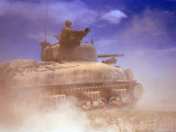 American Sherman Tank on the Move After the Battle of El Guettar