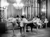 Ballerinas at the Paris Opera Doing Their Barre in Rehearsal Room