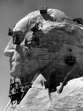 Construction of George Washington Section of Mt Rushmore Monument