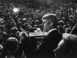 Senator Robert Kennedy and Wife Ethel Standing at Podium Just Prior to His Assassination