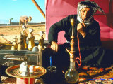 Arab Shepherd Smoking His Hookah as He Relaxes in a Roadside Tea Tent