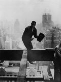 Catcher Astraddle Beams During Skyscraper Construction