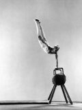 Danish Gymnastics Champion Hans Elmann Executing High Front Vault